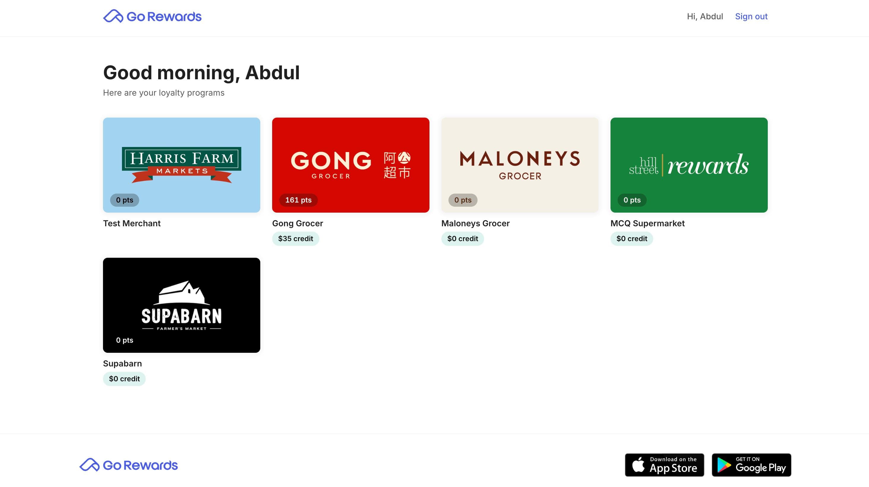 Go Rewards on Web screenshot 1 of 3