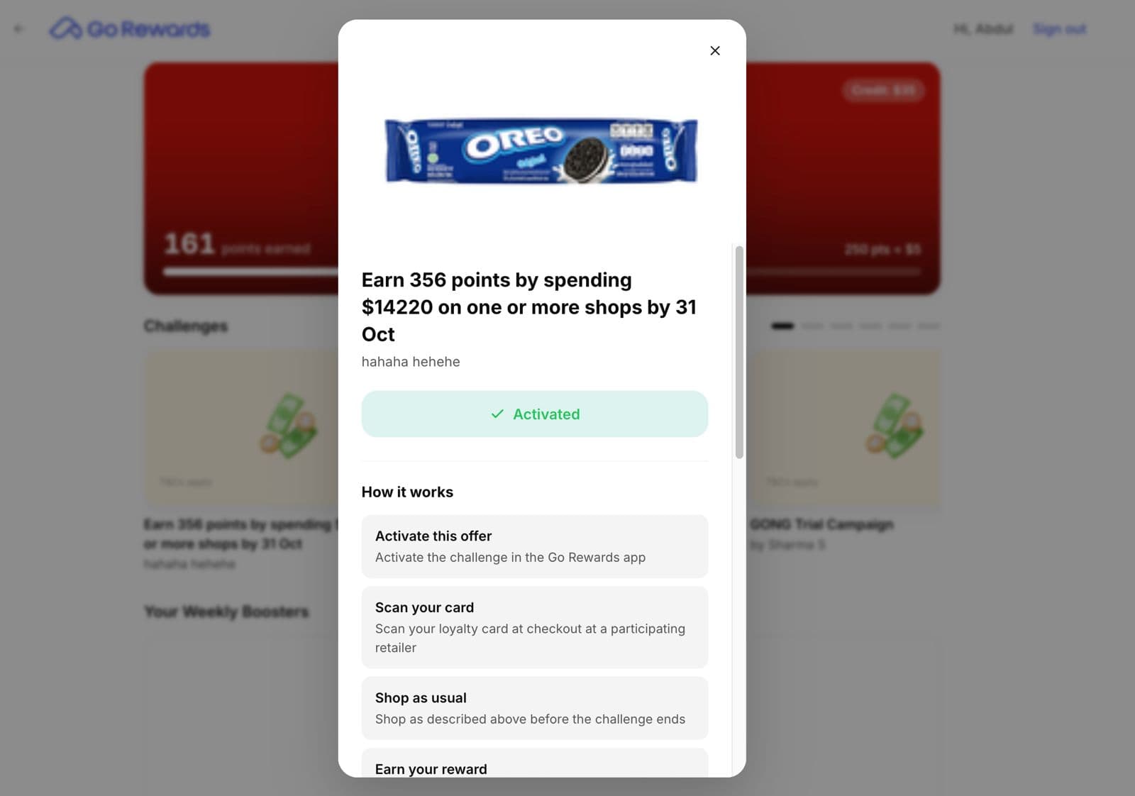 Go Rewards on Web screenshot 3 of 3